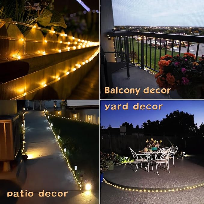 Solar Rope Light 2 Pack Waterproof IP65 39FT 100LEDs Outdoor LED ‎Solar Outdoor Lights for Party Garden Yard Home Wedding Christmas Halloween Holiday Tree Decoration Lighting