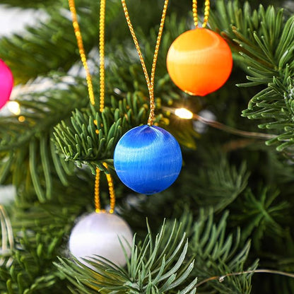 Syhood Christmas Satin Balls Christmas Silk Ball Ornaments Satin Silk Xmas Tree Hanging for Xmas Tree Decor Holiday Party Decorations(48 Pcs,Multicolor,1 Inch)