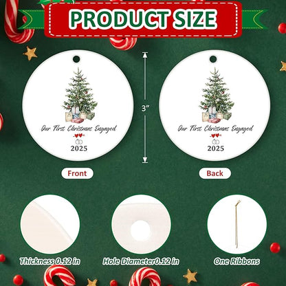 Engaged Ornaments Christmas Tree Ornaments, Engagement Ornament 2025, Our First Christmas Engaged Ornament for Couples
