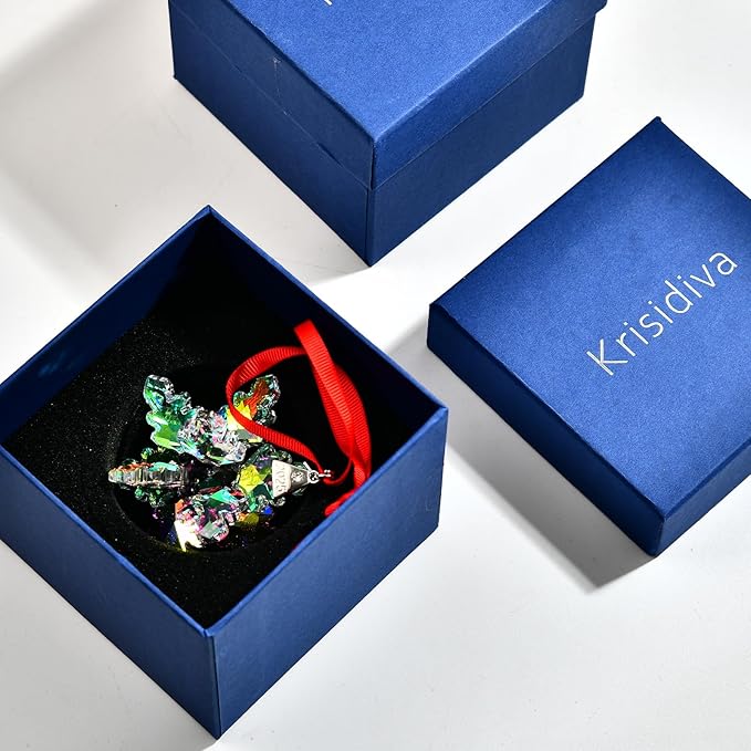 Annual Edition 3D Ornament 2025 Crystal Christmas Ornaments,Christmas Tree Ornaments Crystal Sun Catcher Home Hanging Decor,Holiday Christmas Decor & Collector’s Gift (3D-Colorful)