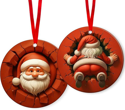 Santa Ornament - Unique Christmas Ornaments 2025, Funny Santa Ornaments for Christmas Tree, Santa Claus for The Tree Decoration, Perfect 2025 Ornament for Holiday Decoration