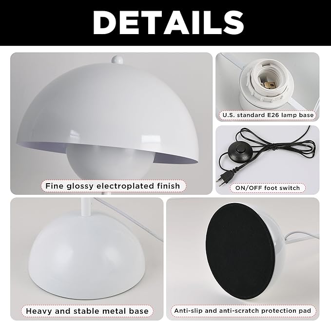 COSYLUX Modern Floor Lamp for Living Room, Industrial Tall Standing Lamp for Bedroom, Metal Shade Reflecting Light Reading Floor Lamp for Office, Nursery Room, Corner(Bright White)