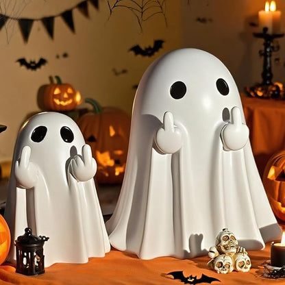 Big Halloween Ghost Figurine - Ghost 4.5 inch Cute Ghost, Funny Resin Statue Halloween Decorations Indoor
