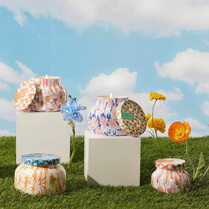 Capri Blue Scented Candles - Pattern Play Glass Jar Candles - Long Lasting Soy Wax Blend - Luxury Home Decor - Notes of Pineapple, Lemon Flower & Sugarcane - Gifts for Women (Pineapple Flower, 8 oz)