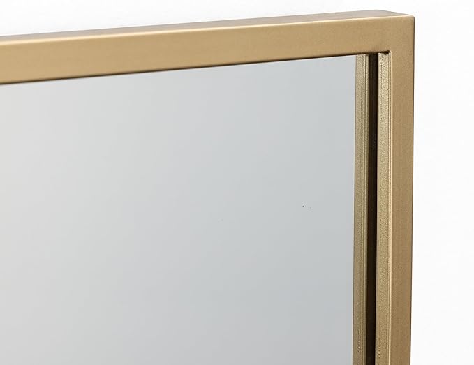 LuxenHome Metal Wall Mirror, Cityscape Gold Metal Frame Rectangular Mirror Decorative for Living Room, Bedroom, Bathroom, Entryway, Vanity Mirror (32 x 22 inch)