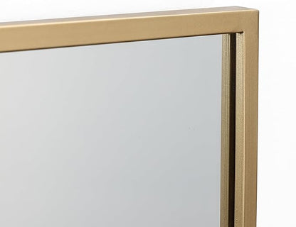 LuxenHome Metal Wall Mirror, Cityscape Gold Metal Frame Rectangular Mirror Decorative for Living Room, Bedroom, Bathroom, Entryway, Vanity Mirror (32 x 22 inch)