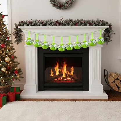 Liliful 18 Pcs Lime Green Furry Christmas Ball Ornaments3.15 Inch Bow Xmas Furry Ornaments Hanging Christmas Pom Pom Ball Decorations for Home Xmas Tree Party Supplies Wall Decor(Style 2,White)