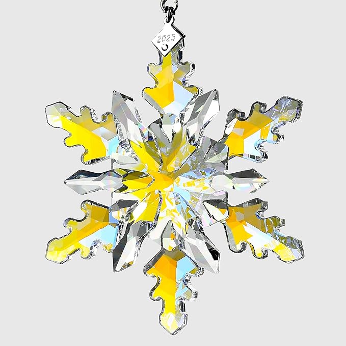 2025 Annual Edition Snowflake Crystal Christmas Ornaments,Christmas Tree Ornaments Crystal Sun Catcher Home Hanging Decor(25-Colorful)