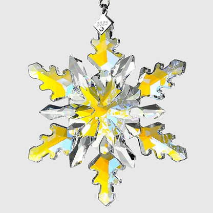 2025 Annual Edition Snowflake Crystal Christmas Ornaments,Christmas Tree Ornaments Crystal Sun Catcher Home Hanging Decor(25-Colorful)