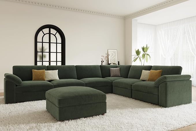 EASE MOOSE Oversized Sectional Modular Sofa,Large U Shape Sectional Couch Wide Deep Seat Modular Cloud Couch,Removable Cover