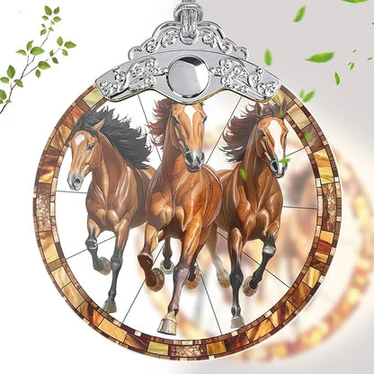 Horse Ornaments for Christmas Tree, Stained Glass Christmas Ornaments and Xmas Tree Decorations, Gift Exchange
