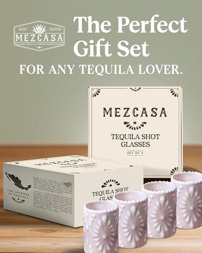 Talavera Shot Glasses 100% Handmade Ceramic Mexican Pottery Design Perfect Gifts for Women & Men, LUSH PINK
