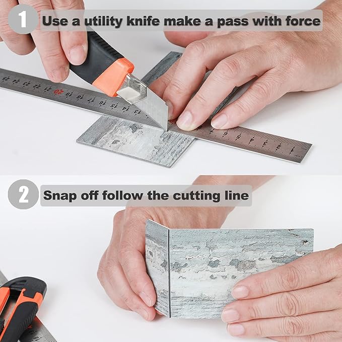 AULIGET 100 Piece Peel and Stick Backsplash PVC Tile, 3 Inch x 6 Inch Dover Gray Stick on Tiles for Backsplash Kitchen, Bathroom, Laundry Room, Camper, Fireplace