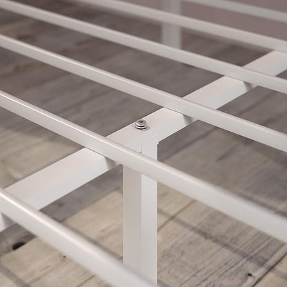 ZINUS Patricia White Metal Canopy Platform Bed Frame, Mattress Foundation with Steel Slat Support, No Box Spring Needed, Easy Assembly, Full