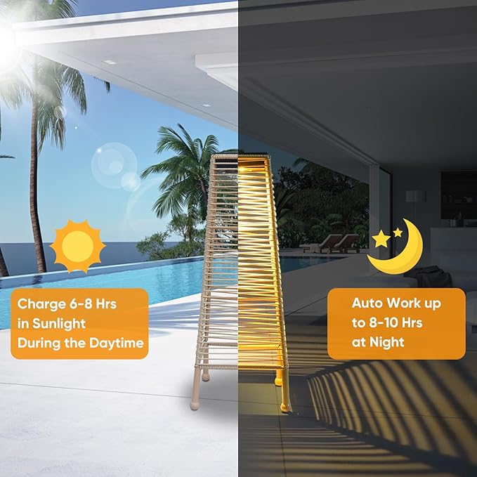 Outdoor Solar Floor Lamp, Upgraded Patio Lights, Brighter Outdoor Lamps for Patio, Auto On/Off Patio Lamps Outdoor for Yard Garden Patio Lawn Decor