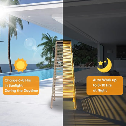 Outdoor Solar Floor Lamp, Upgraded Patio Lights, Brighter Outdoor Lamps for Patio, Auto On/Off Patio Lamps Outdoor for Yard Garden Patio Lawn Decor