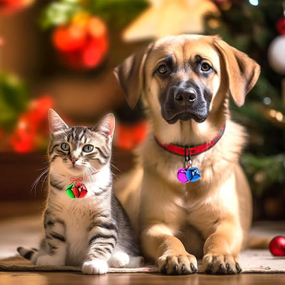 Augshy 120 Pcs Jingle Bells, 1 Inch Multicolor Craft Bells Small Tiny Bells for Crafts, DIY Christmas Tree Ornaments Decorations Party Home Pet Decor Jewelry Making