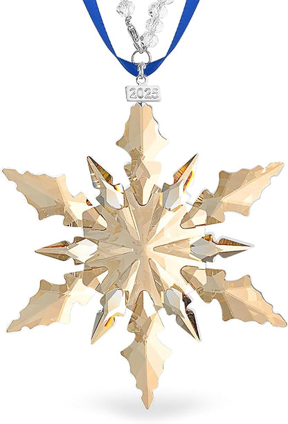 2025 Annual Christmas Ornaments Crystal Snowflake Star - Christmas Tree Ornaments Pendant Crystal Sun Catcher Home Hanging Decor