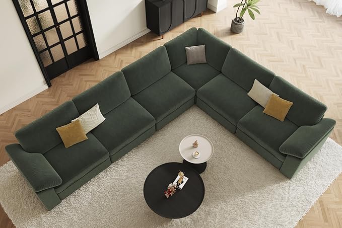 EASE MOOSE Oversized Sectional Modular Sofa,Large L Shape Sectional Couch Wide Deep Seat Modular Cloud Couch,Removable Cover