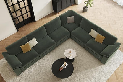 EASE MOOSE Oversized Sectional Modular Sofa,Large L Shape Sectional Couch Wide Deep Seat Modular Cloud Couch,Removable Cover
