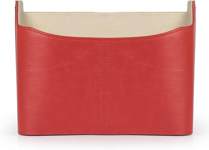 Londo PU Leather Remote Control Holder, Office Supplies Desk Organizer with Tablet Slot, Makeup Brush and Utensils Cube, Large Capacity Desk Caddy with 5 Compartments