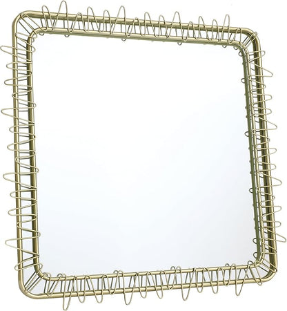 LuxenHome 30" Gold Bathroom Vanity Mirror for Wall, Square Metal Framed Wall Mirror Accent for Bedroom Dresser Entryway Living Room Modern Decorative Hanging Sculpture Home Decorations