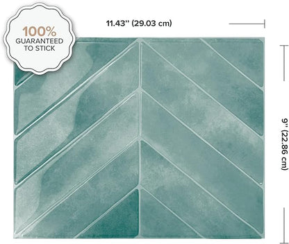 SMART TILES Peel and Stick Backsplash - 5 Sheets of 11.43" x 9" - 3D Adhesive Peel and Stick Tile Backsplash for Kitchen, Bathroom, Wall Tile