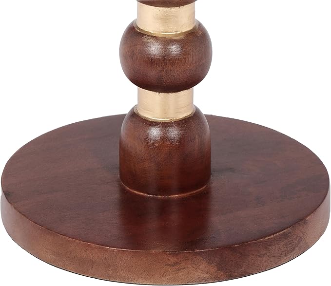 Christopher Knight Home Tatian Wood End Table, Indoor Round Side Table, Small Drink Table, Modern Accent End Table Coffee Table with Solid Wood Leg for Living Room Bedroom or Small Spaces, Honey+Gold