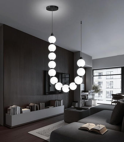 Modern Chandeliers LED Dimmable Light Acrylic Balls Ceiling Pendant Lighting for Living Room Dining Room Bedroom Adjustable Hanging Lights 25 Watts Black Lamp