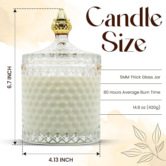 VIONAMI Luxury Scented Candle Gift – Black Bat Rare Flower Fragrance in Elegant Glass Jar, Soy Candles, Long-Lasting 80 Hr, 14.8 oz, Gift Ready – Luxury Candles for Women