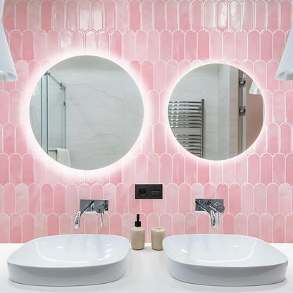 Art3d 12 x 12 Inch Heavy-Duty Peel and Stick Backsplash, Self-adhesive Wall Tiles for Kitchen Bathroom Decor, 10-Pack Pink