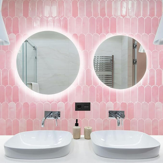 Art3d 12 x 12 Inch Heavy-Duty Peel and Stick Backsplash, Self-adhesive Wall Tiles for Kitchen Bathroom Decor, 10-Pack Pink