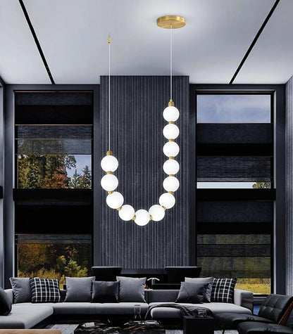 Modern Chandeliers LED Dimmable Light Acrylic Balls Ceiling Pendant Lighting for Living Room Dining Room Bedroom Adjustable Hanging Lights 25 Watts Gold Lamp