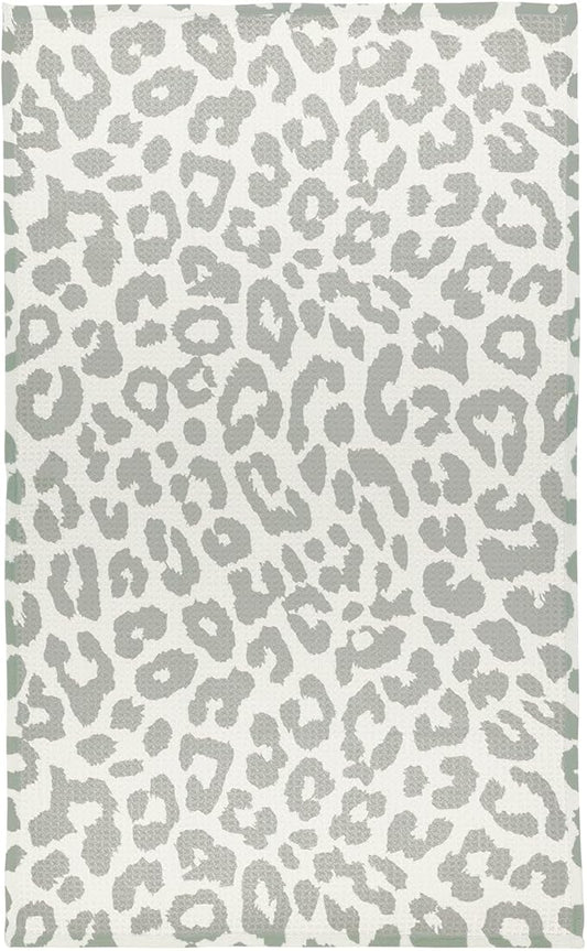 Modern Style Premium Kitchen Tea Towel Super Absorbent Fast Drying Microfiber Snow Leopard