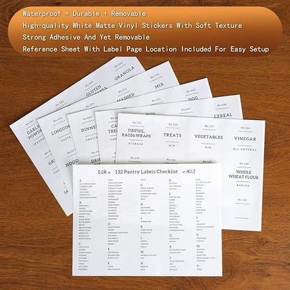 Set of 6 Glass Flour and Sugar jars with 132 Kitchen Pantry Labels - Thicken Large Glass Storage containers with Airtight Bamboo Lid - Rice Canisters for Salt Coffee(100OZ/54OZ/27OZ)