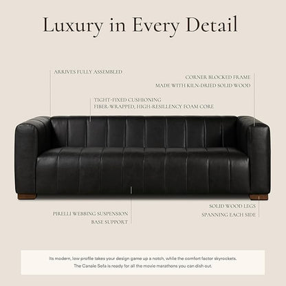 POLY & BARK Canale 86" Sofa in Onyx Black