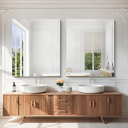 KOCUUY Frameless Bathroom Wall Mirror, 30"x36" Frameless Mirror for Bathroom Sink, Unframed Mirrors for Wall Upgraded Shatterproof Design, Modern Decorative for Bedroom, Living Room, Entryway