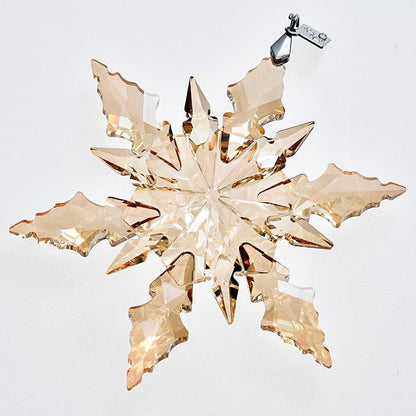 2025 Edition Crystal Snowflake Ornament Christmas Tree Ornament Home Decor Gift (2025-Champagne)