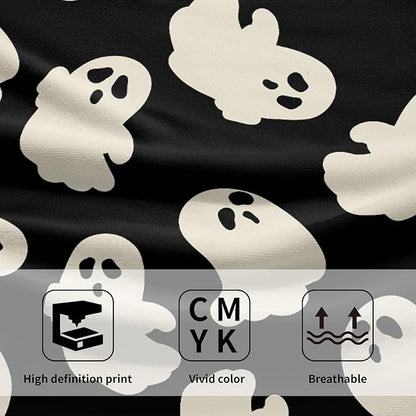 Halloween Ghost Hand Towels Set of 2 White Spooky Holiday Kitchen Towels Decorative Tabletop Decor