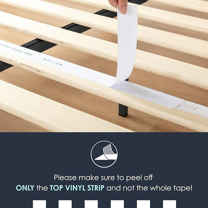 Mellow Naturalista Classic 16 Inch Solid Wood Platform Bed with Wooden Slats, Black, Queen