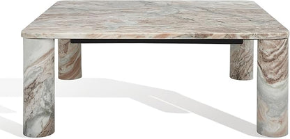 SAFAVIEH Couture Collection Nicoletta White/Brown Marble Coffee Table