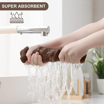 Homaxy 100% Cotton Kitchen Towels and Dishcloths Set, 12 x 12 Inches and 13 x 28 Inches, Set of 8 Bulk Kitchen Towels Set, Ultra Soft Absorbent Dish Cloths for Washing Dishes, Coffee