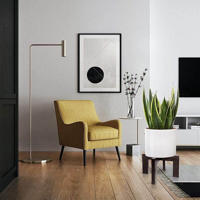 2 Pack Plant Stand Indoor Outdoor, Mid Century Plant Stand for Indoor Plants, Wood Modern Plant Holder Rattan Flower Plant stool, Low Short Boho Rustic Planter Stand, Fit 5-15 Inch Pot