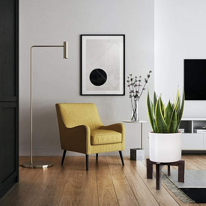 2 Pack Plant Stand Indoor Outdoor, Mid Century Plant Stand for Indoor Plants, Wood Modern Plant Holder Rattan Flower Plant stool, Low Short Boho Rustic Planter Stand, Fit 5-15 Inch Pot