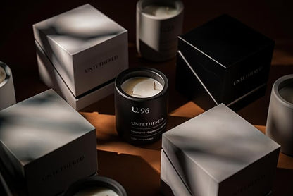 U.96 Luxury Scented Candle – Lemongrass, Eucalyptus & Amber | Hand-Poured in USA w/ 100% Natural Coconut & Apricot Wax | Double Wick, Long-Lasting Aromatherapy Candle for Home, Gift, & Rest (12.5 oz)