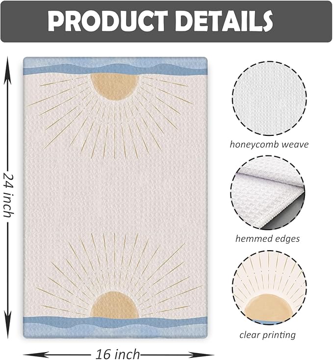 Boho Kitchen Towels Set of 2 Boho Hand Towels Farmhouse Decor Tabletop Decor