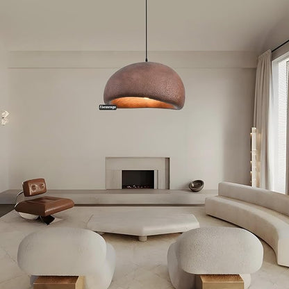 19.7in Wabi Sabi Pendant Lights Kitchen Island Lighting Fixture Ceiling Mount Brown Modern Japanese Lamp Japandi Chandelier for Dining Living Room Hallway Bedroom Restaurant Hanging Lamp