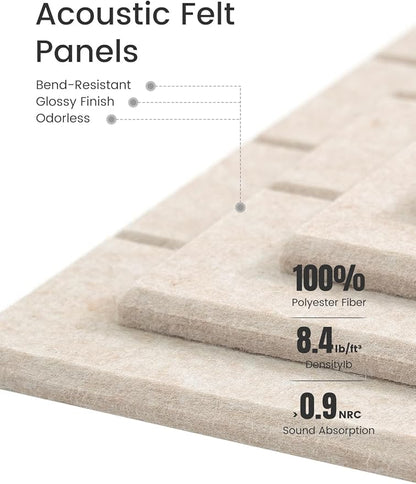 Bumusty Large Cork Board Alternative-36 x24 Felt Bulletin Board Tiles, with 30 Pushpins, 40 Adhesive Tabs, 6-Pack Slat Wall Paneling, Cork Boards for Office Push Pin Board Felt Board-Oatmeal