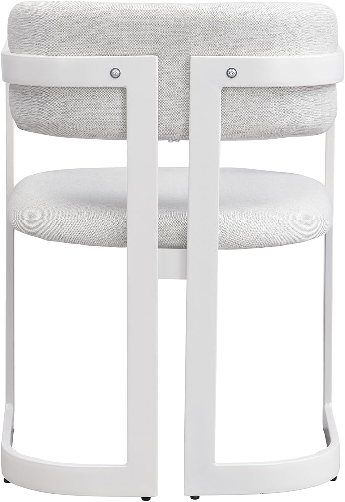 Christopher Knight Home Auber Modern Upholstered Dining Chair Set of 2, Fabric Upholstery Dining Set with Metal Frame, Comfy Side Chair for Living Room, Beige+White