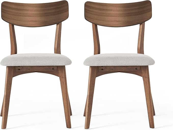 Christopher Knight Home Upholstered Wood Dining Chair,Stylish Designed Dining Room Chair for Living Room (Set of 2),Light Beige